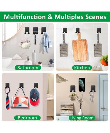 Premium Stainless Steel Razor Bracket Shower Hooks - 3-Piece Multi-Purpose Towel Holder Self-Adhesive & Drill-Free | Black Bathroom & Kitchen Organizer - Buy Online on GoSupps.com