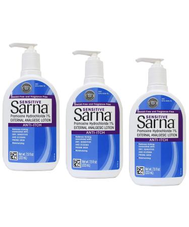 Sarna Sensitive Anti-Itch Lotion 7.50 oz (Pack of 3)