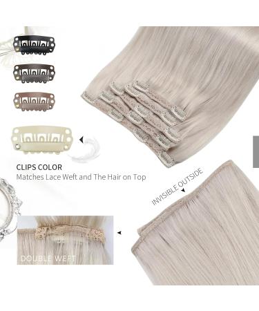 Moresoo Blonde Clip In Hair Extensions Real Human Hair White Blonde Hair Extensions Clip In Real Hair Human Hair Extensions Clip In 14 Inch 5 Pieces/70g #60A 14In - Buy Online on GoSupps.com