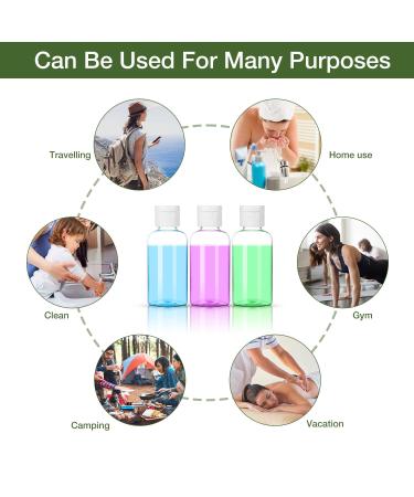 100 Pack 50ML Clear Travel Size Plastic Bottles with Flip Cap - Refillable Toiletry/Cosmetic Containers - Buy Online on GoSupps.com