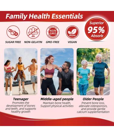 Calcium Citrate 1200mg Gummies with Vitamin D3: with Calcium Magnesium Zinc Vitamin D3 K2 for Bone Muscle Immune - Ultimate Absorption Calcium Supplement for Women & Men, Sugar-Free - Buy Online on GoSupps.com