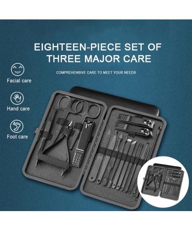 18-Piece Manicure Pedicure Set Professional Nail Clippers Stainless Steel Tools Travel Beauty Nail Care Kit for Home Travel - Buy Online on GoSupps.com