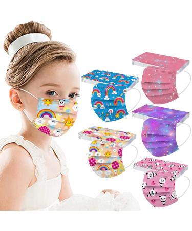 Shop WEXCV 100-Piece Cartoon Print 3-Layer Face Masks for Kids | Breathable Neck Gaiters | Ideal for School & Outdoor Use - Buy Online on GoSupps.com