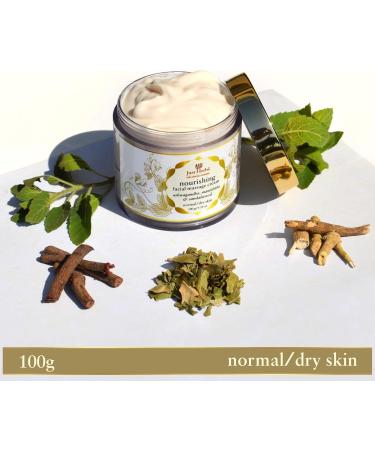 Just Herbs Organic Herbal Nourishing Facial Massage Cream With Ashwgandha & Sandalwaood for Men & Women - Suitable for Normal to Dry Skin 100g - Buy Online on GoSupps.com