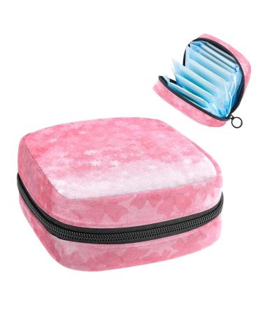 Women's bonds Storage pockets Stillpad holder pink color gradient cherry blossom pattern portable period kit pocket feminine product bag for women girls color2