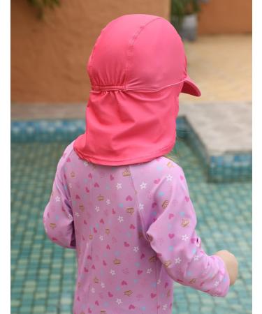 weVSwe Baby Toddler Sun Hat UPF 50+ Swim Cap Flap Neck Protection Adjustable Chin Straps - Pink (0-6 Months) - Buy Online on GoSupps.com