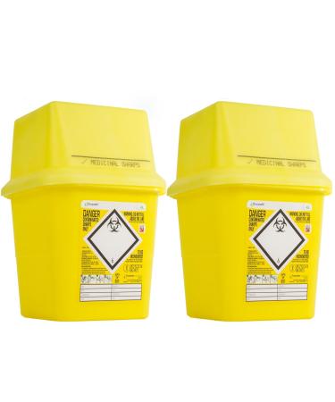 2X Biohazard Sharps Large Medical Bins 4 Litre Boxes