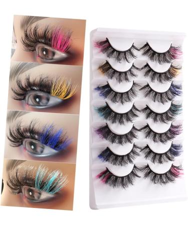 minkissy 7 Pairs False Lashes Cosplay Lashes Lash Extension Lash Clusters Cosmetic Lashes Colored Lashes Color Lashes Fake Lashes Individual Lashes Chemical Fiber - Buy Online on GoSupps.com