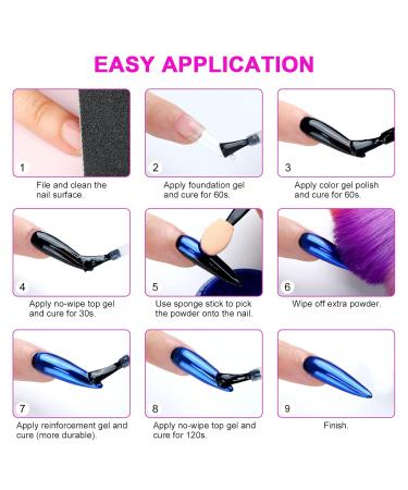 Saviland Chrome Nail Powder Set - 36 Colors Metallic Mirror Effect for Nail Art | Pearl Manicure Decoration with Sponge Sticks - Premium Chrome Powder for Stunning Nails - Buy Online on GoSupps.com