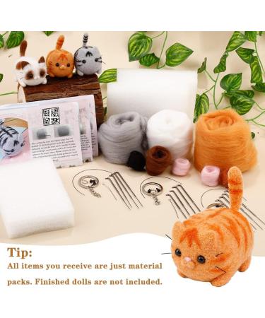 Needle Felting Starter Kit for DIY Ragdoll Cat & Garfield Keychains - Includes Felting Tools and Instructions - Buy Online on GoSupps.com