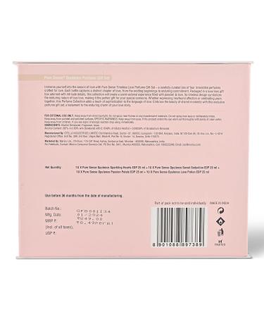 Pure-Sense Opulence Perfumee Gift Set (Hearts + Sweet + Passion + Love) | Birthday Gifts | Long Lasting Luxury Perfume Travel Combo Pack 25x4ml | for Women Wife Girlfriend Sister - Buy Online on GoSupps.com