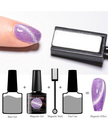 MEET ACROSS UV Nail Polish Set Cat Eye Magnetism Gel Nail Polish Set Sky Effect Colourful Soak Off UV/LED Gel Nail Polish Kit Nail Art Gift Kit 6 Colours with Free Magnet Stick Multicolor - Buy Online on GoSupps.com