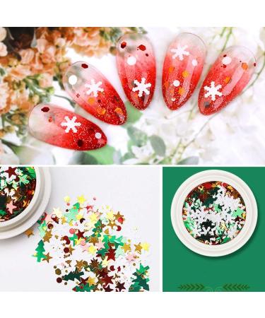 Kalolary 6 Boxes Christmas Nail Sequins Glitter | 3D Nail Art Stickers & Face Body Glitter for DIY Holiday Decor - Buy Online on GoSupps.com