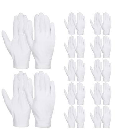 Jtkrew 12 pairs white cotton gloves for women and men moisturizing gloves overnight stay bedtime healing eczema sleep lotion hand spa treatment repair of rough cracks