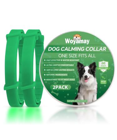 Woyamay calm collar for dogs |Adjustable luminous assembly lord calming collar dog with fear stress |Natural dog collar with pheromones for dogs of all sizes2 pieces (green) green-2 pieces