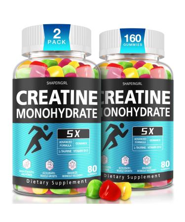 SHAPEINGIRL Creatine Monohydrate Gummies for Men & Women - Low Sugar Chewable Creatine Gummies