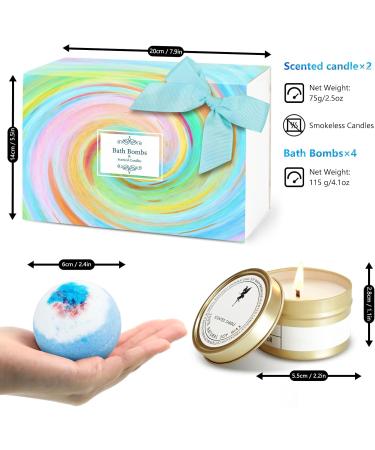 LASENTEUR Bath Bombs and Scented Candles Set Fizzy Bubbles Spa Bath Gifts for Her Mothers Day Gifts Candles Gifts for Women Birthday Gifts to Relax and Moisturize Skin - Buy Online on GoSupps.com