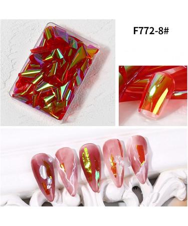 Nail Stickers & Decals For Womens Holographic Aurora Ice Cube Cellophane Nail Art Foil Transfer Roll Set Mix-Pattern Stickers 10 Colors - Buy Online on GoSupps.com
