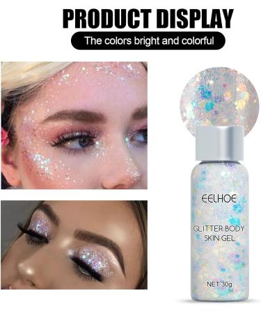 Eye Sequin - Sequin Gel Set with 5 Colors | Makeup Sequin Eyeshadow Liquid Stage Makeup Face Body Set Body Gel for Girls Women Ladies Frifer Suit - Buy Online on GoSupps.com
