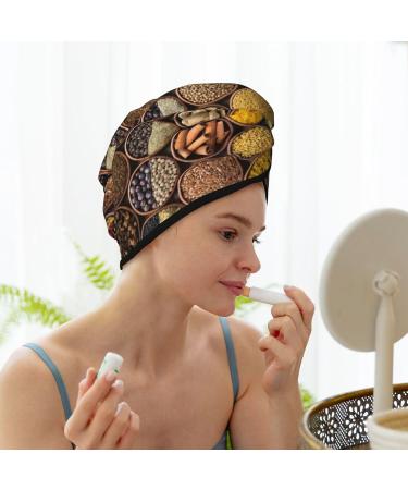 Hair Towel Wrap - Quick Drying Turban for Effortless Hair Drying (Spices and Herbs - Buy Online on GoSupps.com