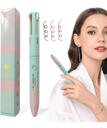 4 In 1 Makeup Pen with Eyeliner Eyebrow Pencil Lip Liner Highlighter All-In-One Portable Makeup Pen Multifunction Makeup Easy Switching Make Up Pen for Women - Buy Online on GoSupps.com