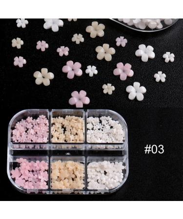 DIY Manicure Charms Resin White Blue Five Petals Flower Nail Flakes Stones Beads Color-changing(01) - Buy Online on GoSupps.com