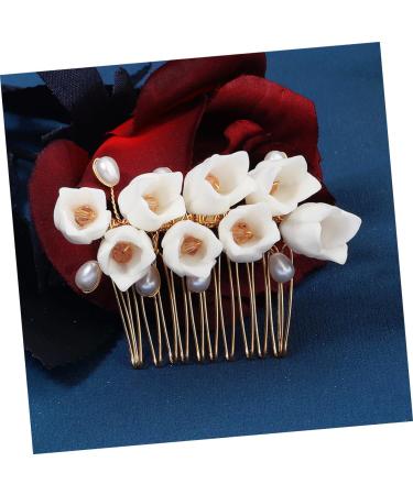 Angoily Flower Comb Floral Bridal Headpiece Floral Hair Clip Bridal Hair Comb Prom Headpiece Artificial Flower Hairpins Bridal Accessories Accesorios Para Beach Alloy Crystal Wig Bride - Buy Online on GoSupps.com