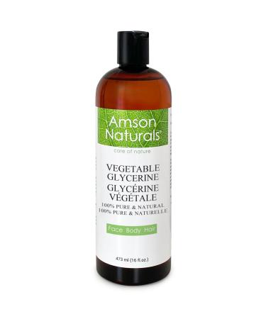 Vegetable Glycerine 16 oz / 473 ml -100% Pure & Natural Glycerin for Face Body & Hair. Ideal base in cosmetics toothpaste shampoos soaps DIY and other household items.