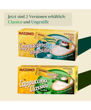  MASSIMO MASSIMO Unsweetened Cappuccino 16 x 10 Sticks x 12.5 g Value Pack Soluble Coffee Cocoa Sugar Free Quick Prep Caffeine Instant Coffee - Buy Online on GoSupps.com