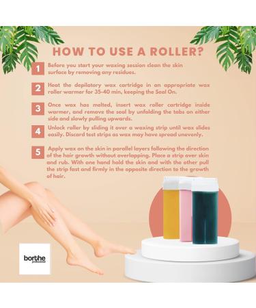 Kozmar Roll on Wax Cartridge - Hair Removal | Wax Cartridge | Wax Roll on | Depilatory Wax | Pack of 6 Refill x 100ml | Wax Cartridge Roller for Legs and Arms | For sensitive skin | Pink Powdered Titanium Pink Powdered - Buy Online on GoSupps.com