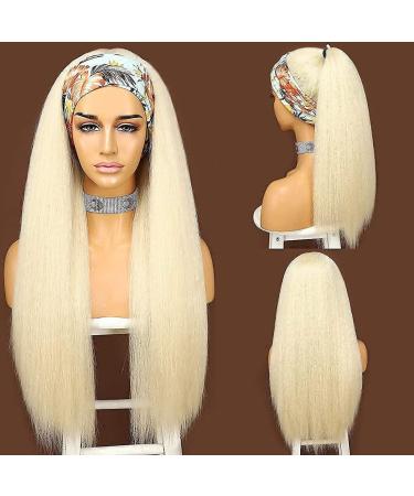 Headband Wigs for Women - Blonde Glueless 150% Density Brazilian Virgin Hair #613 - Natural Hairline 22-Inch Straight Wig - Buy Online on GoSupps.com