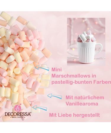 Decoressa Mini Marshmallows 4 Color Mix 500g - Perfect Topping for Ice Cream Pudding & Parties | International Shipping Available - Buy Online on GoSupps.com