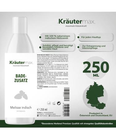 Relaxing Lemon Balm Indian Oil Bath Additive - 250 ml | Soothing Bath Essential for Stress Relief | International Shipping Available - Buy Online on GoSupps.com