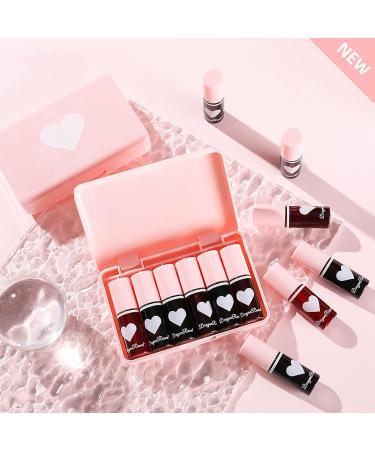 6 Colors Lip Tint Stain Set - Korean Lip Gloss Plumping Liquid Lipstick - Long Lasting Waterproof Makeup (Pink) - Buy Online on GoSupps.com