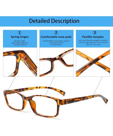 Cojwis 5 Pack Blue Light Filter Reading Glasses for Men & Women - Anti-Tiredness Glare-Free UV Protection - 2.5x Quality Spring Frames in 5 Colors - Buy Online on GoSupps.com