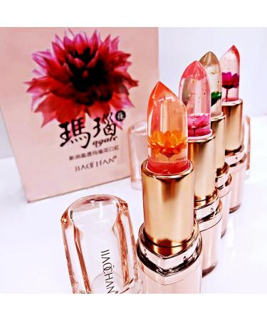 Pretty Diva Jelly Flower Lipstick - Crystal Agate PH Lip Moisturizer in Flame Red - Buy Online on GoSupps.com