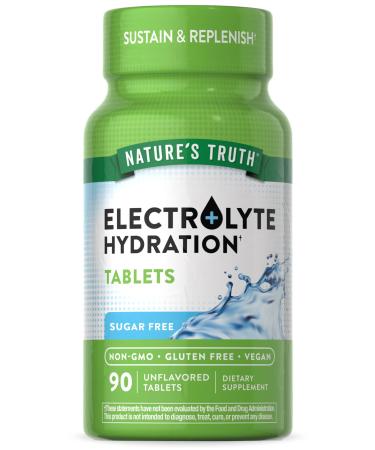 Nature's Truth Electrolyte Tablets | No Sugar | 90 Count | Vegan Non-GMO & Gluten Free Hydration Supplement | with Minerals