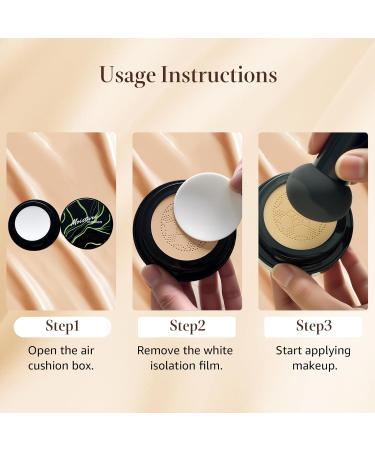 Mushroom Head Air Cushion CC Cream Gift Set for Women 1 Full-Size Makeup Foundation with 2 Refills & 1 Special Mushroom Head Puff Valentines Day Gifts for Her (Medium) 3PCS Medium (Gift Set) - Buy Online on GoSupps.com