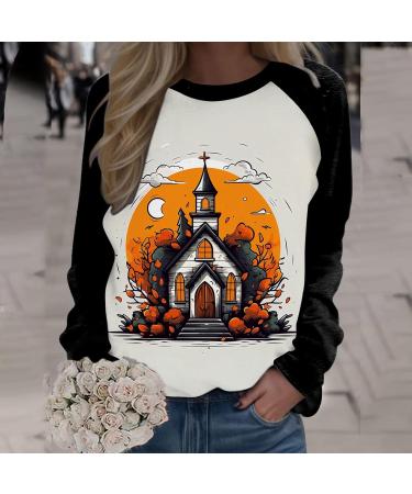 Halloween Costumes Printed Fashionable Casual Long Sleeved Zipper Round Neck Hoodies Sweater Tops Womens Sweater Black Large - Buy Online on GoSupps.com