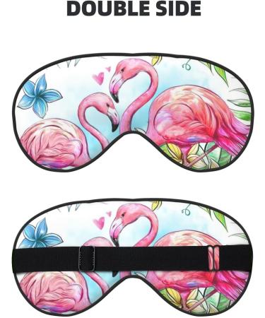 SSIMOO Flamingo Flowers Sleep Mask | Adjustable Breathable Eye Mask for Comfortable Sleep | Fashionable Black Design - Buy Online on GoSupps.com