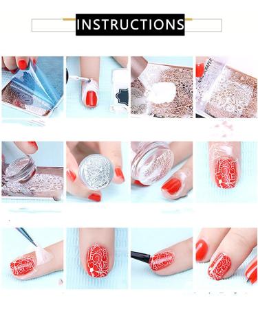 5 PCs Nail Stamping Plates - Nail Art Stencils for Manicure | International Shipping - Buy Online on GoSupps.com