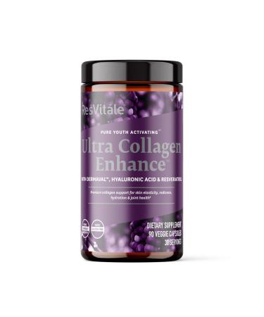 ResVit le Ultra Collagen Enhance - Skin Care Supplement with Resveratrol - 90 Veggie Capsules