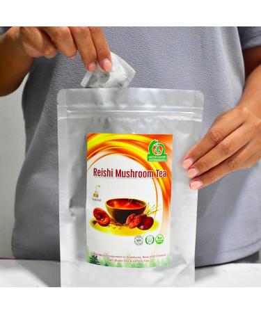 Reishi Mushroom Tea 60-Teabags (Ganoderma Lucidum Lingzhi Mushroom) 3.5oz/100g - Buy Online on GoSupps.com