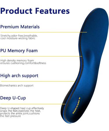 Heavy Duty Metatarsal Pain Relief Insoles for Men & Women | 220+lbs Support Plantar Fasciitis & High Arch Orthotics | Full Length Inserts Size 11-11.5 Men 13-13.5 Women - Buy Online on GoSupps.com