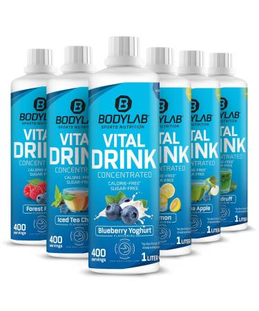 Buy BODYLAB24 Vital Drink Concentrated Blueberry Yoghurt 1000ml | Sugar-Free Sports Drink with Vitamins & L-Carnitine | Low-Calorie Beverage Concentrate - Buy Online on GoSupps.com