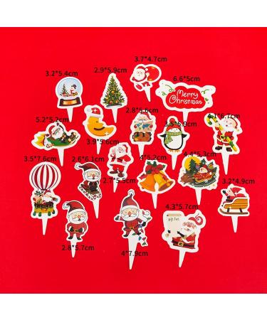 Christmas Cupcake Toppers 68Pcs Cake Decorations Santas Clause Reww Snowman Winter Themed Party Cake Toppers Picks DIY Cake Insert Topper Decoration for Christmas New Year Birthday Party (D) - Buy Online on GoSupps.com