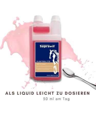 Supravit Electrolytes for Horses | 1000ml Dosing Bottle | Supports Hydration & Recovery from Sweating Diarrhea & Electrolyte Loss - Shop Internationally - Buy Online on GoSupps.com