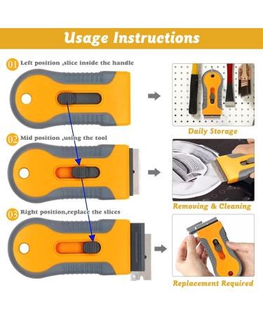 2PCS Oven Cleaning Tool Set with 20PCS Replacement Stickers - Non-Scratch Ceramic Cleaner for Gasket Labels, Decals, and Glue Removal - Buy Online on GoSupps.com
