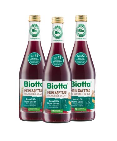 BIOTTA - My Juice Day - Vegetable Juice - Lacto-Fermented Carrot Acacia Fiber and Ginger 100% Organic - Rich in Vitamin A an