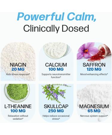 Life Happns Calm & Mood Support for Adults Doctor-Formulated with Saffron, Magnesium, L-Theanine & Skullcap for Stress Relief & Emotional Balance | Non-Drowsy Natural Relaxation Supplement CHILLAX - Buy Online on GoSupps.com